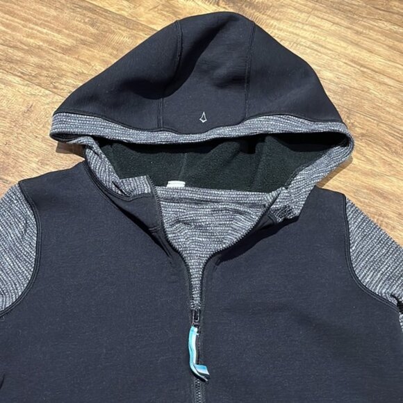 Ivivva black cozy panel neck hoodie grey sleeves - Picture 2 of 11